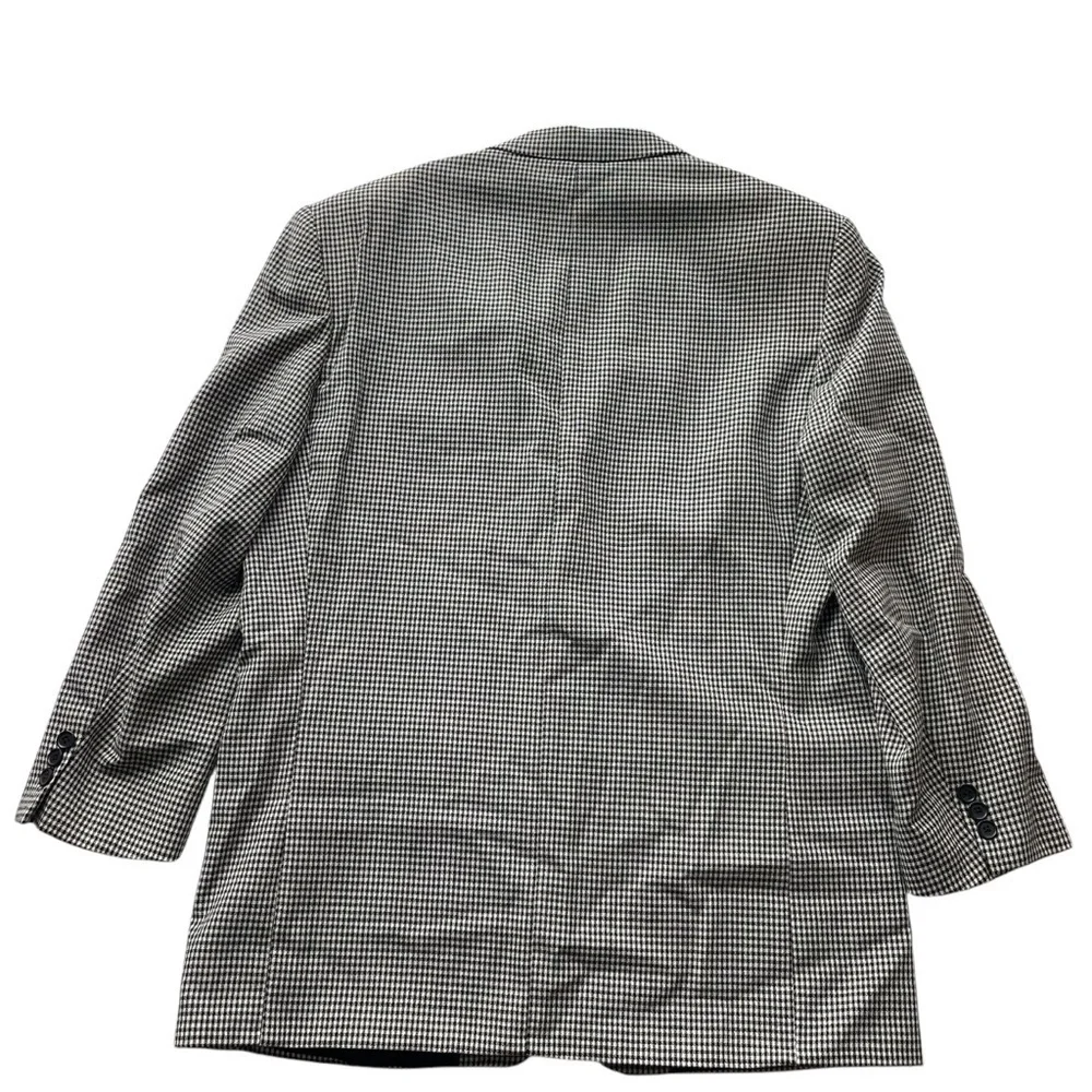 Bachrach Suit Blazer Jacket Sport Coat Black White Size 42R Wool Check Office